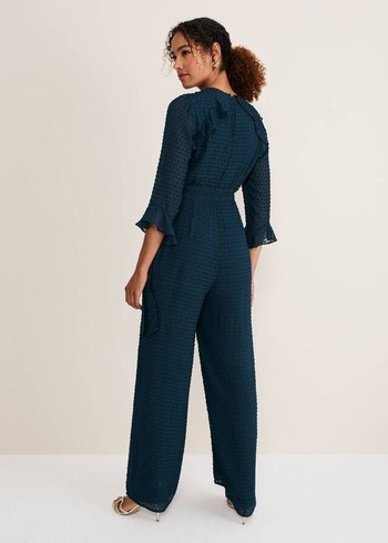 Phase Eight Hattie Wrap Wide Leg Jumpsuit Navy USA | 4679318-QS